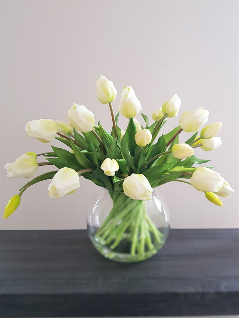 Faux Tulip Arrangement Real Touch Flowers Large Floral Etsy UK