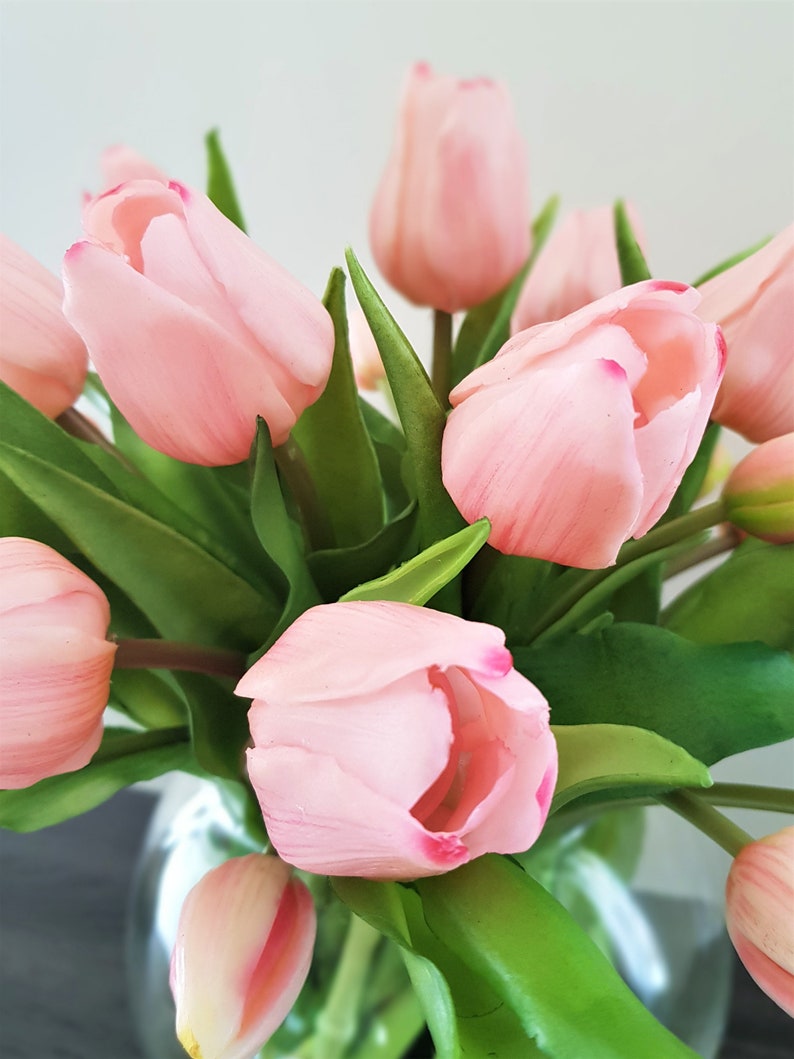 Faux Tulip Arrangement Real Touch Flowers Floral Etsy UK