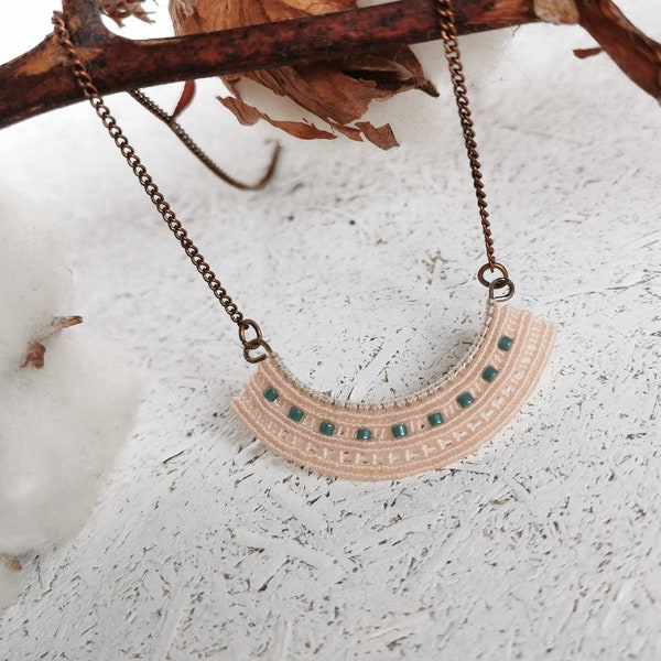 Collier "INDI" // Naturel, en macramé