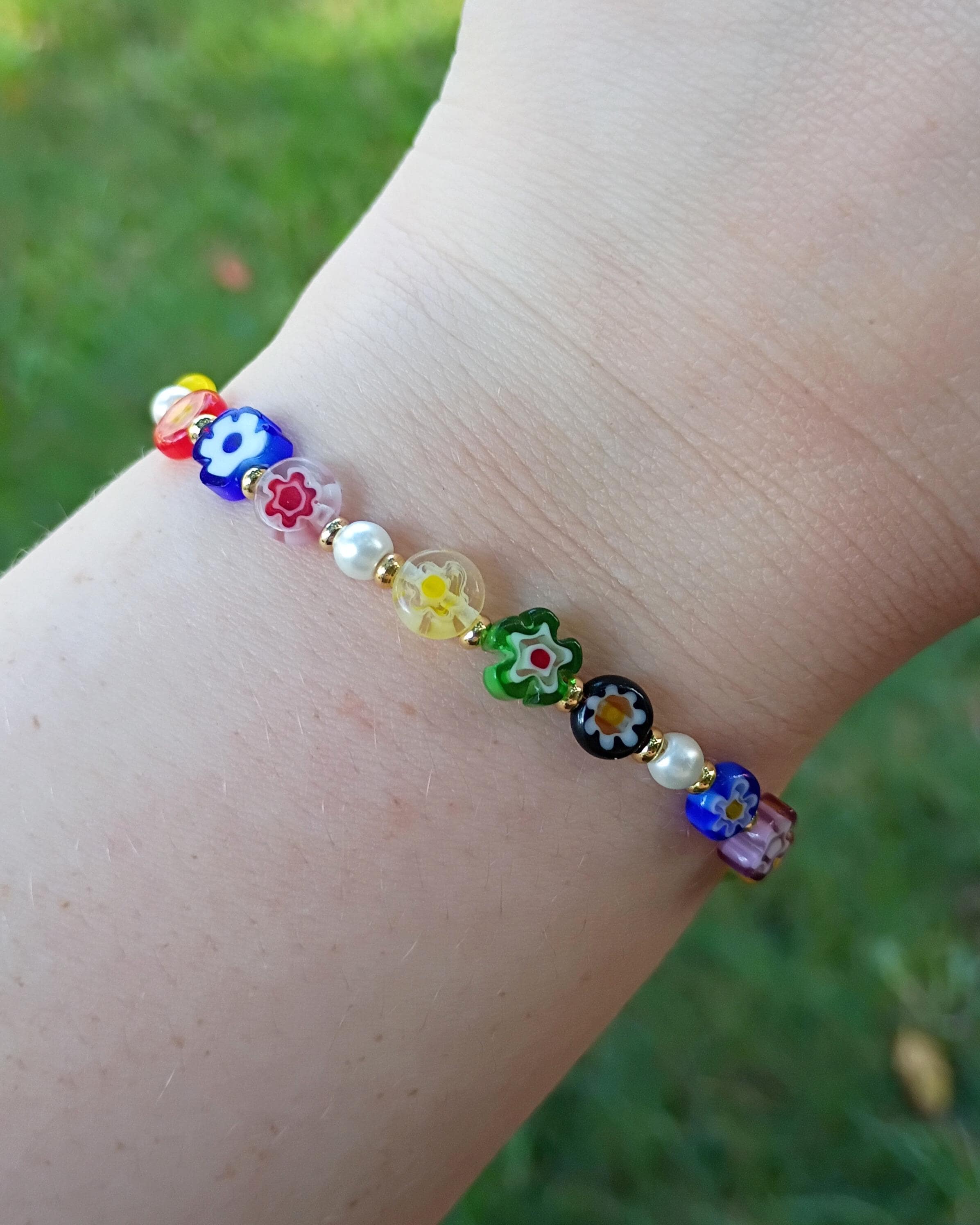 Lot De 3 Bracelets Enfant Anciens En Micro Mosaïque Millefiori - Artisanat Vintage