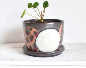 Ręcznie robiona porcelanowa doniczka na grzyby, ceramiczna sztuka natury
