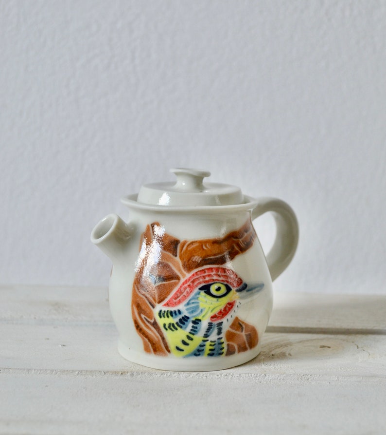 Custom Ceramic Soy Sauce Dispenser-Oil/Vinegar Bottle-Oil Dispenser-Porcelain Sauce Vessel-Bird Ceramics-Original Porcelain Pouring Vessel image 3