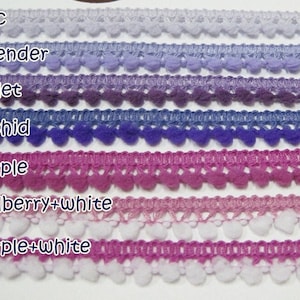 Tiny pom pom trim purple