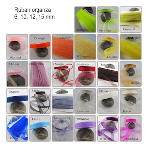 Ruban organza 6, 10, 12, 15 mm