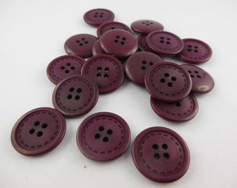 Burgundy red color plastic button