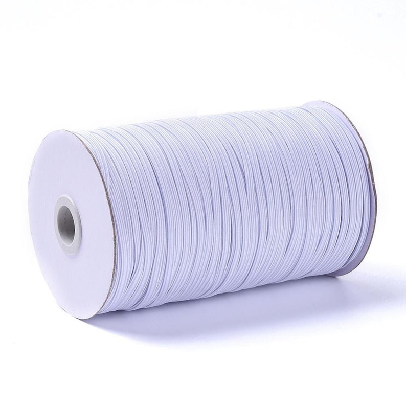 5 mts flat elastic 5 mm white image 1