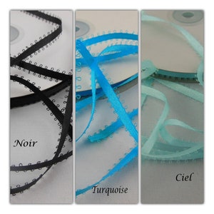 Ruban satin a picot 3 couleurs