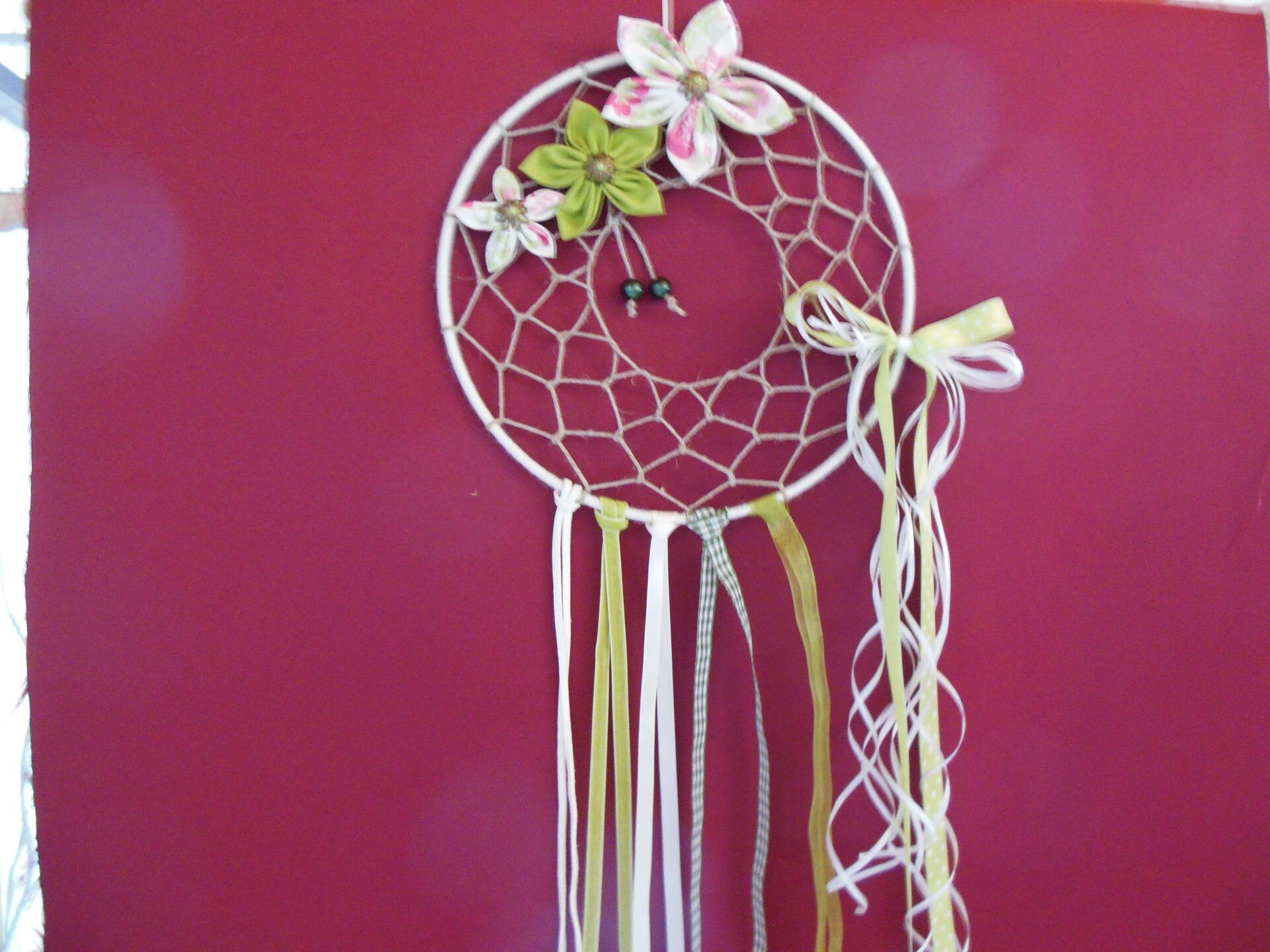 Attrape Rêve Dreamcatcher Fleurs en Tissus