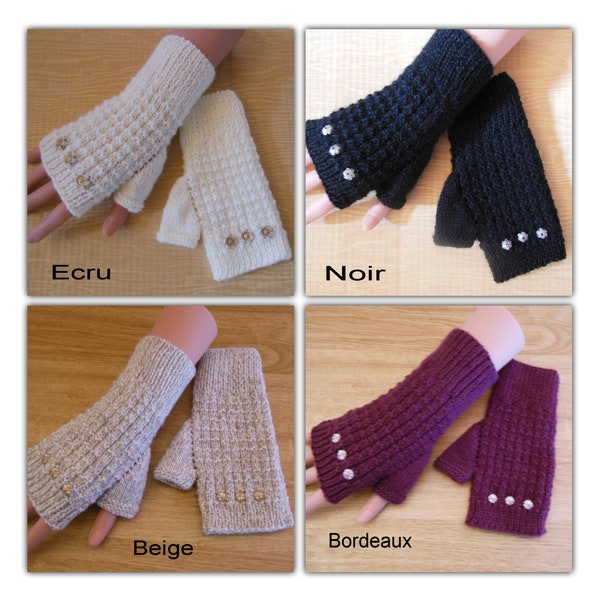 Mitaines en laine tricot