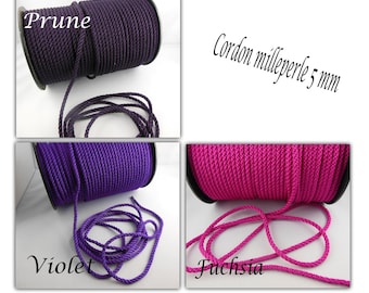 Cordon milleperle violet/fuchsia