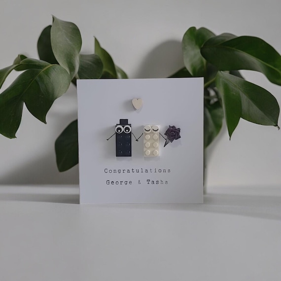 Personalised Congratulations Wedding Card Lego Design Wedding Gift Anniversary Engagement Mr Mrs Just Married Newly Wed Etsy Canada