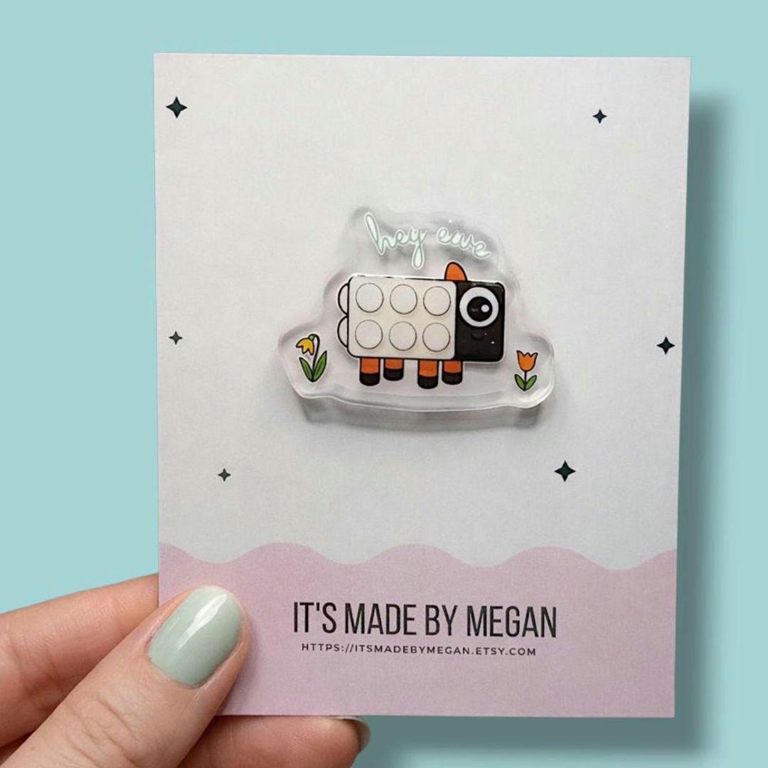 Hey Ewe Sheep Acrylic Pin – Lego-inspired Cartoon Animal Lapel Badge ...