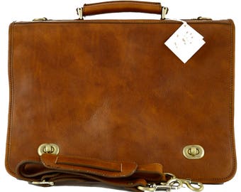 Vegetable Tanned Leather Business Briefcase