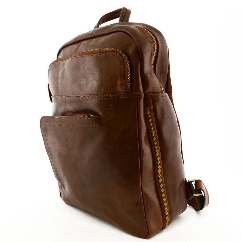 Genuine Leather Man Backpack With Laptop Padded Pocket - Etsy