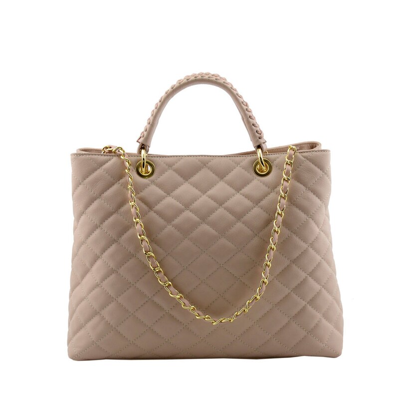 Genuine Quilted Leather Handbag Etsy