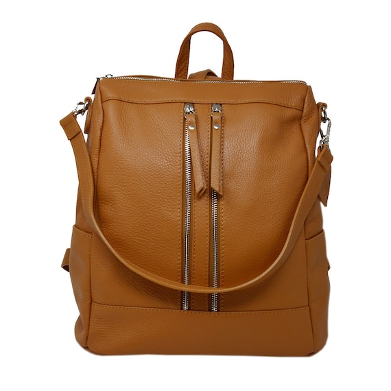 Genuine Leather Multifunctional Shoulder Bag Backpack | Etsy