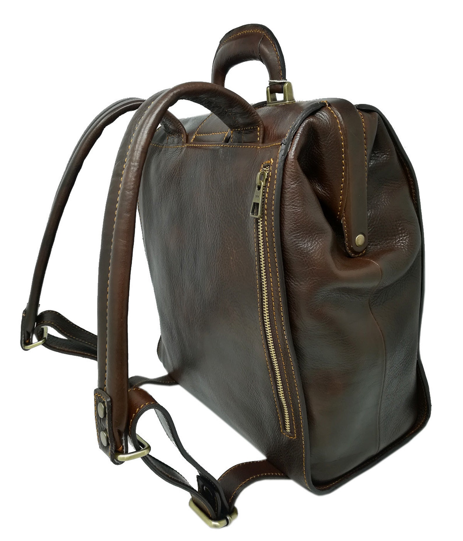 Genuine Leather Doctor Backpack Etsy