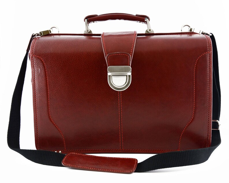 Genuine Leather Doctor Bag With Three Compartments Etsy