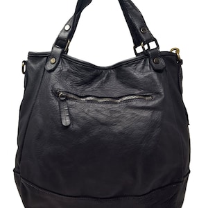 Genuine Leather Shopper Bag With Braiding - Etsy
