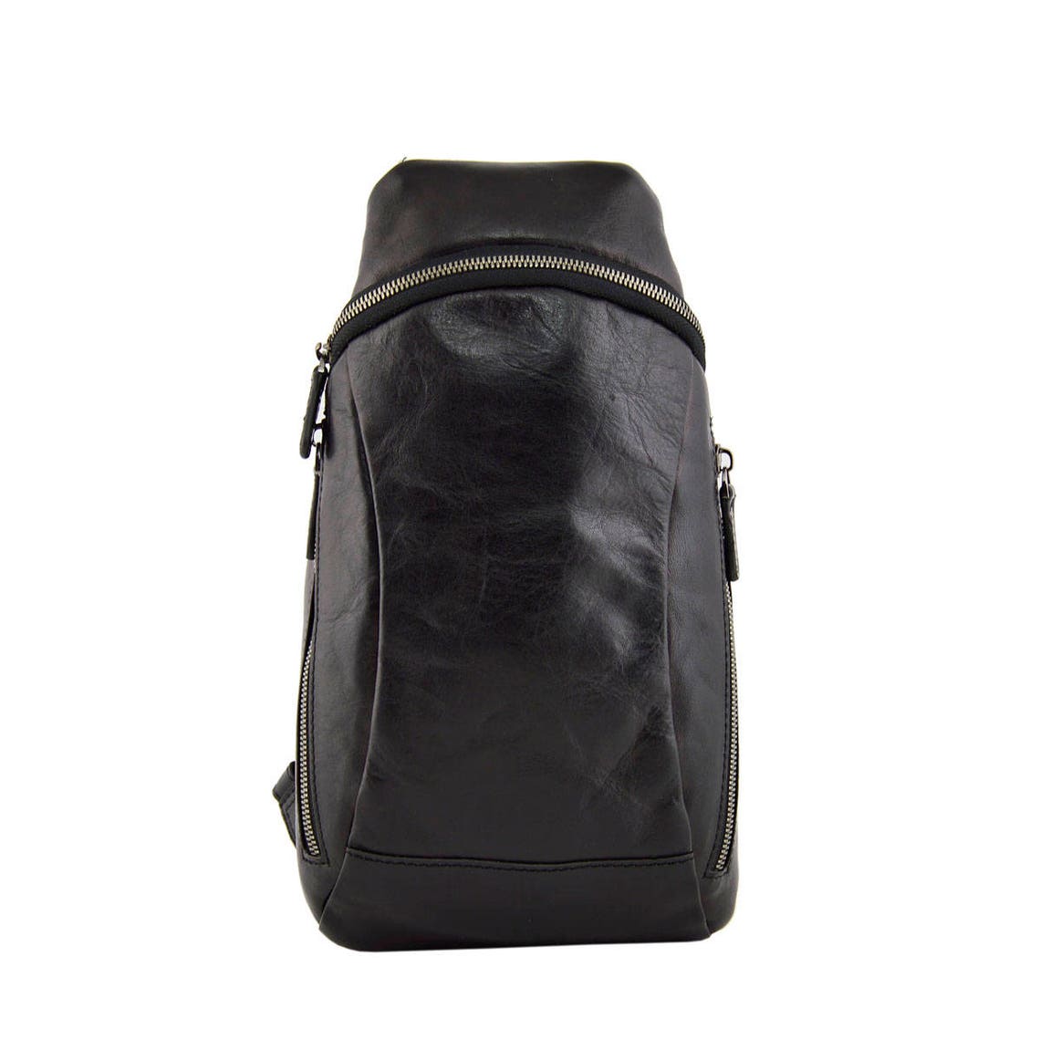 Genuine Leather Monoshoulder Strap Backpack for Man Etsy