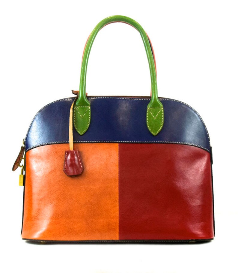 Vegetable Tanned Leather Handbag With Padlock - Etsy