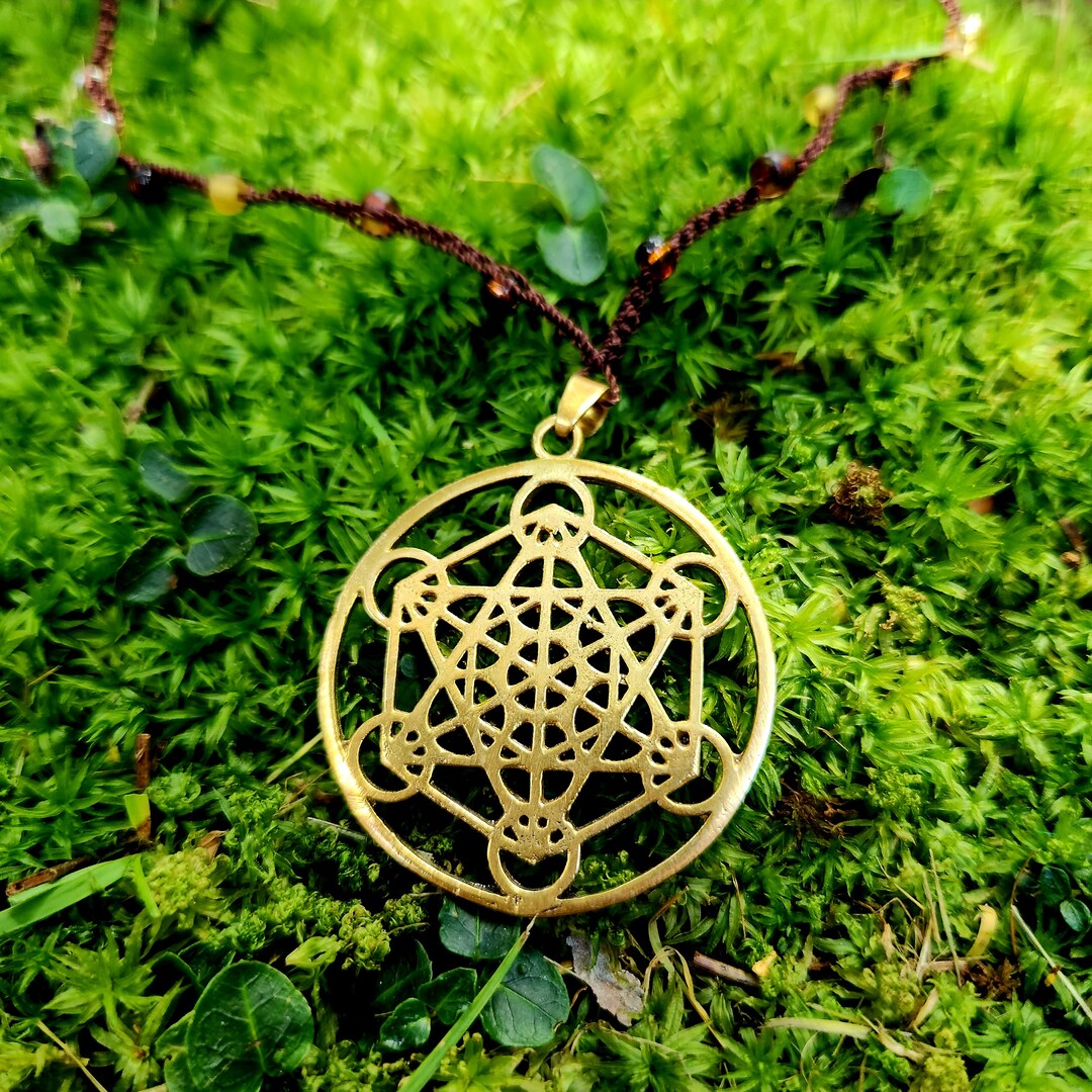 Gold Metatron's Cube Pendant Metatron Cube Necklace Etsy