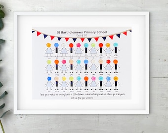 FULL CLASS TEACHER appreciation Personalised Frame/end of year or school gift