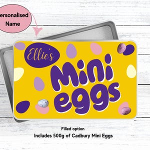 Personalised MINI EGGS tin / Birthday /Easter /Valentine/Thinking of you / celebration / Stocking Filler /Secret Santa /Chocolate lover gift