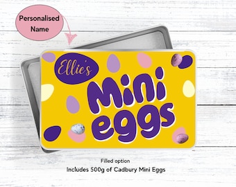 Personalised MINI EGGS tin / Birthday /Easter /Valentine/Thinking of you / celebration / Stocking Filler /Secret Santa /Chocolate lover gift