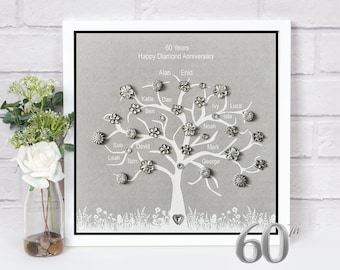 60th Anniversary Family Tree Gift: Diamond Wedding Keepsake