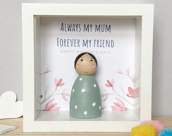Personalised Peg doll framed gift / any occasion