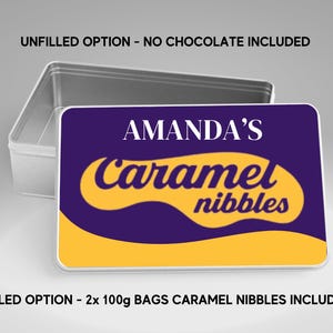 Personalised CREME EGG tin / Birthday /Easter /Valentine/Thinking of you / celebration / Stocking Filler /Secret Santa /Chocolate lover gift Caramel Nibbles