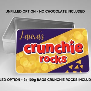 Personalised CREME EGG tin / Birthday /Easter /Valentine/Thinking of you / celebration / Stocking Filler /Secret Santa /Chocolate lover gift Crunchie Rocks