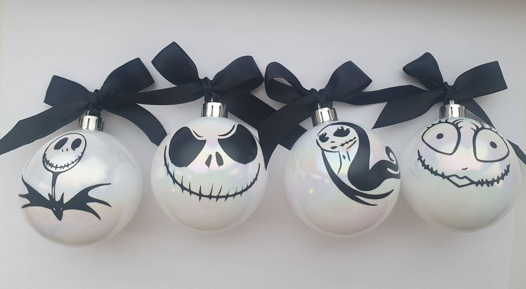 Nightmare before Christmas baubles set of 4 jack and sally Etsy.de
