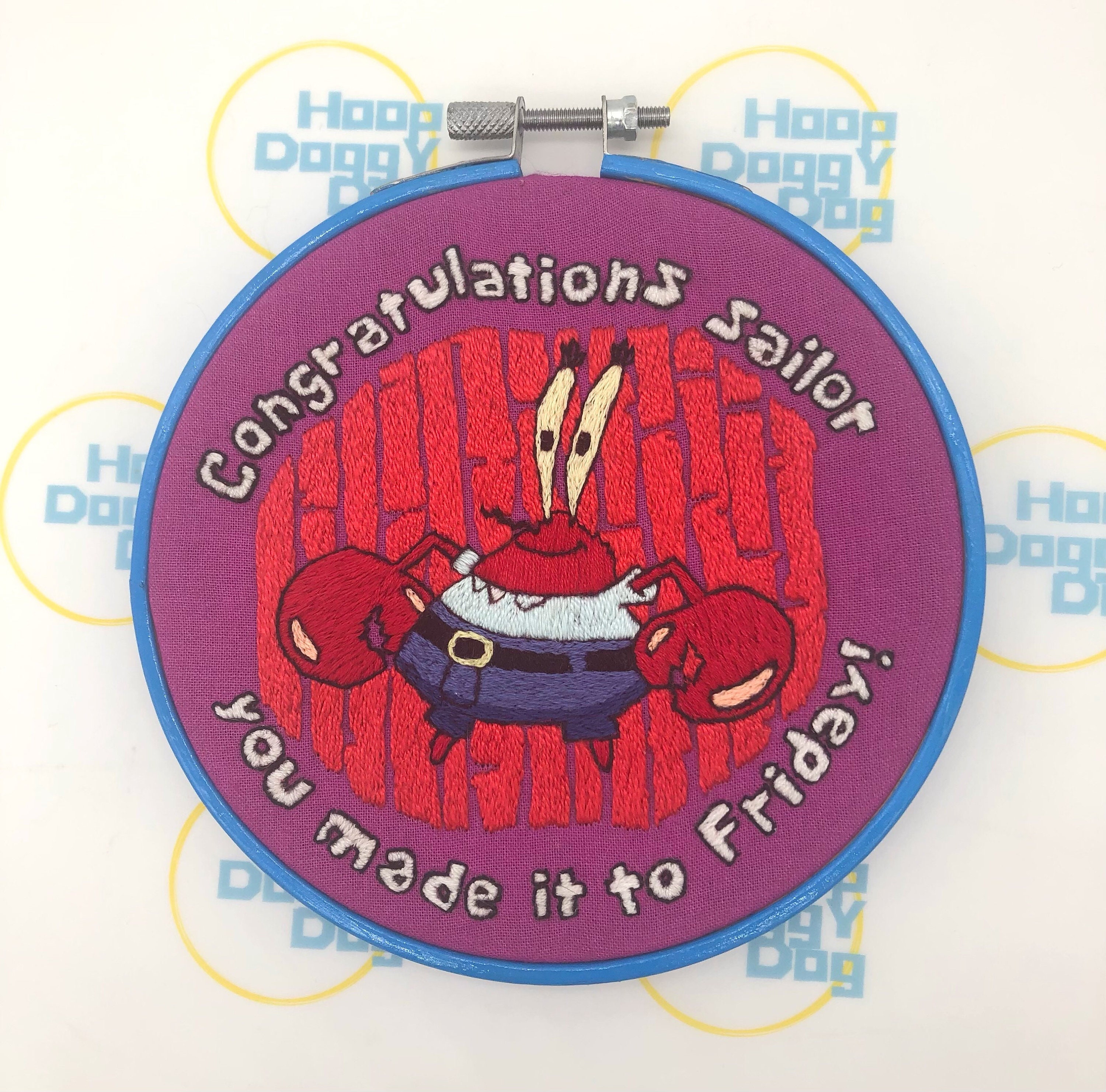 Mr Krabs embroidery congratulations sailor you made it to | Etsy