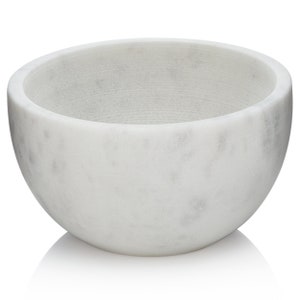Heat Retaining Marble Shaving Bowl Hand Crafted from 100% Natural Marble White