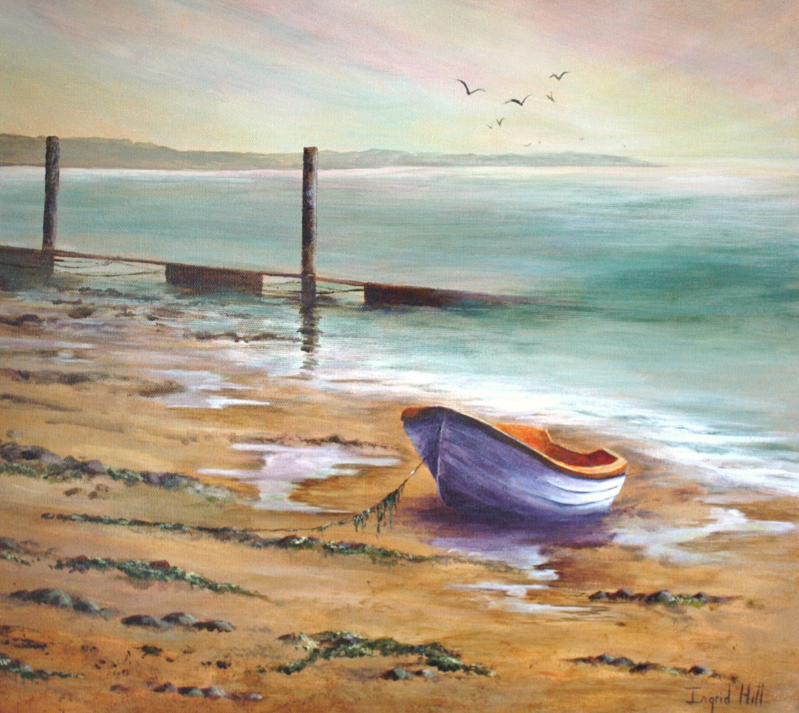 Tranquillity, greetings card of a painting by Ingrid Hill. Blank card…