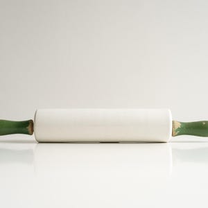 TG Green Ceramic Rolling Pin with Wooden Handles