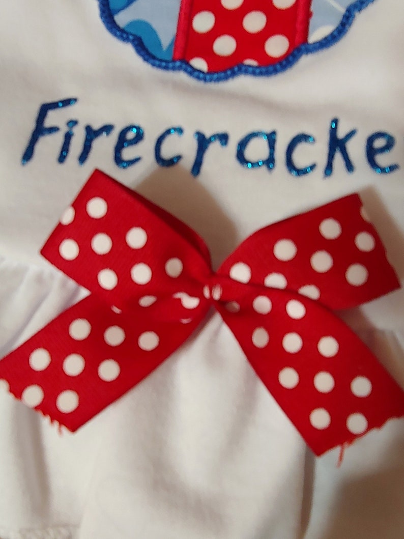 Dog Dress Girl Dog Clothes Puppy Clothes Designer Dog Clothes Dog Clothes Lil Firecracker Designer Appliqued Dog Dress