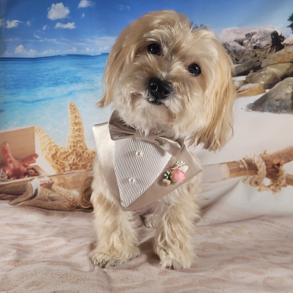 BEACH WEDDING Dog Tuxedo, Clothing for Dogs, Formal Dog Clothes