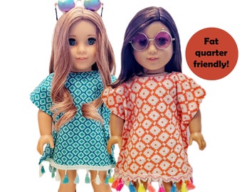 Caftan PDF pattern for 18 inch dolls