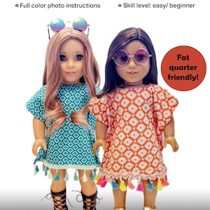 Caftan PDF pattern for 18 inch dolls