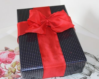 Red Taffeta Ribbon with wired edge 6 cm wide