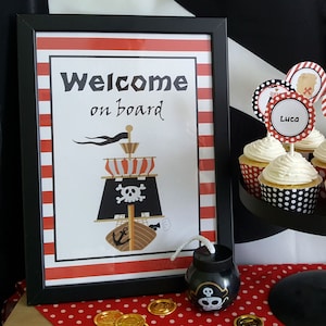 Pirate Welcome Sign, Pirate Poster , Pirate Center Piece, Printables, Printable PDF, Boy Birthday