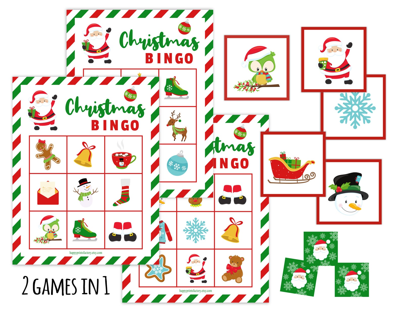 Christmas Bingo Game, Printable Bingo Cards, Christmas Bingo Party Game ...