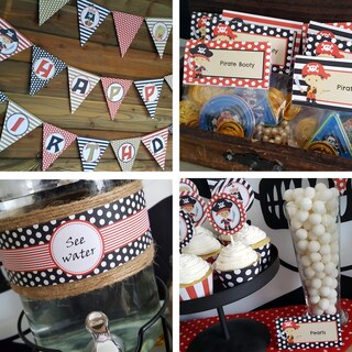 Set Stoviglie Pirata Compleanno – 69 Pezzi Per 8 Ospiti: Tovaglia, Piatti, Bicchieri, Tovaglioli