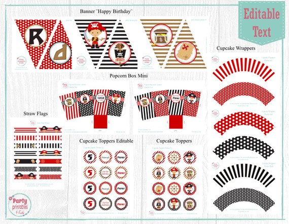 Pirate Party Pack Pirates Birthday Party Decoration Full Etsy Pirate Party Pack Pirates Birthday Party Decoration Full Etsy