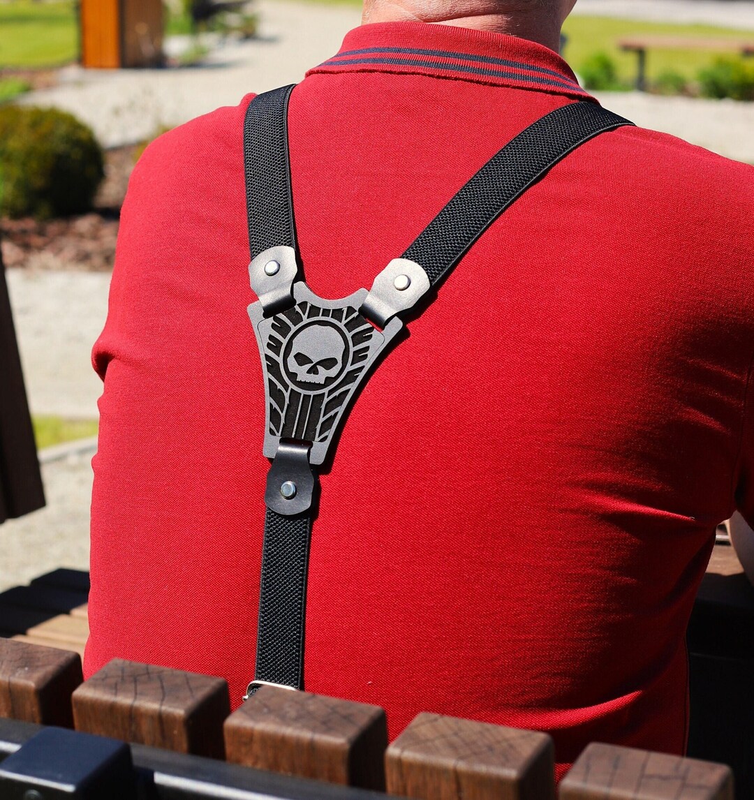 Leather Adjustable Suspenders for Men Elastic Suspenders Etsy