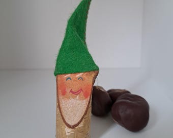 Rare Russian Wooden Gnome with Felt Hat