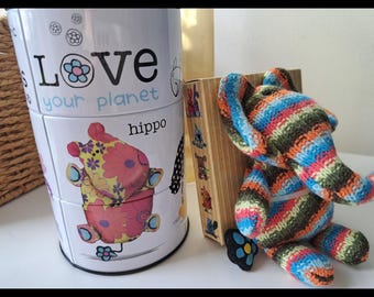 Vintage Bang On The Door Elephant Soft Toy and Puzzle Monry Box Love Your Planet